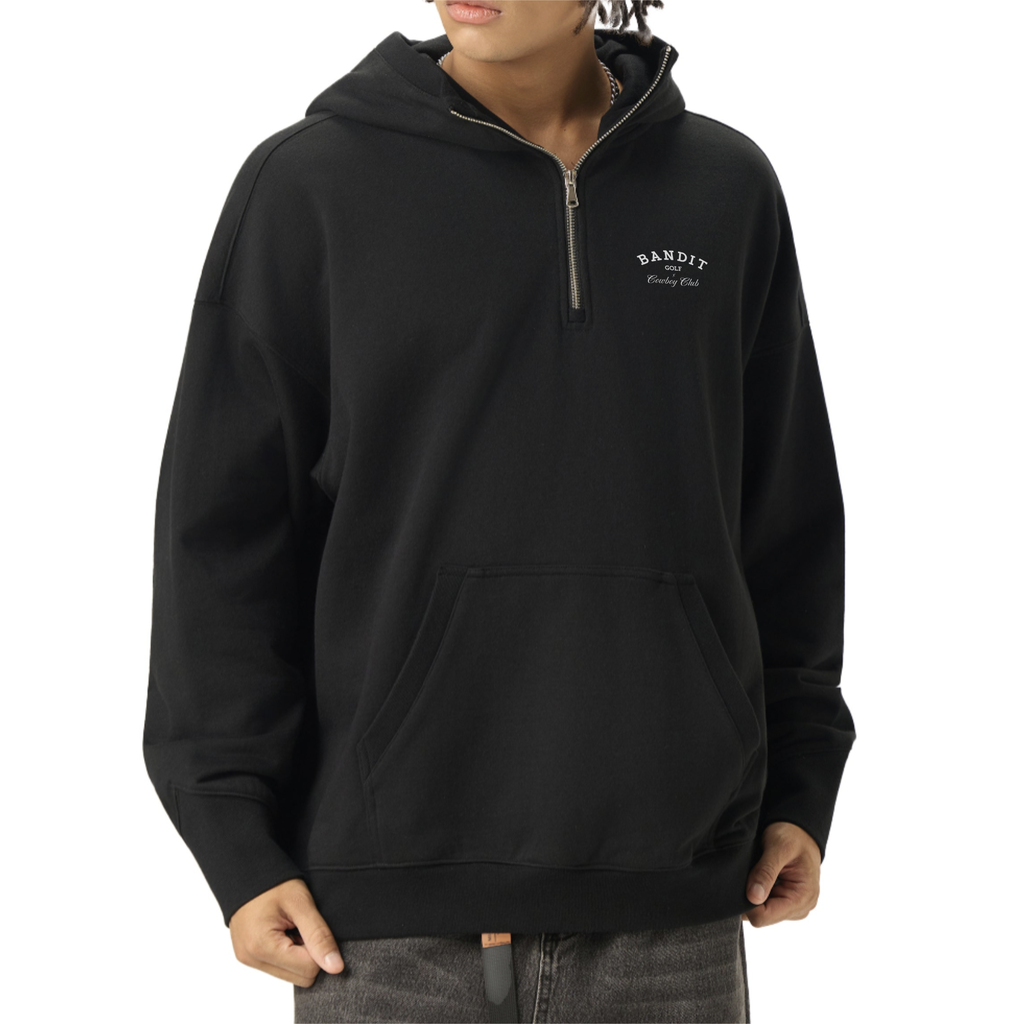 High Hood Cowboy Club Half-Zip Fleece Hoodie - Hoodie -