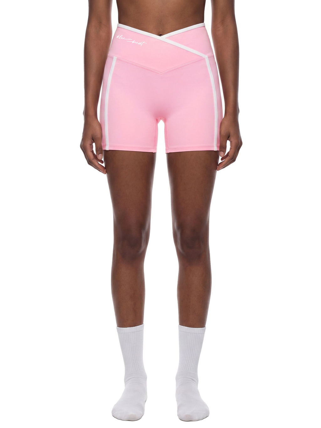 Striped High Rise Training Shorts