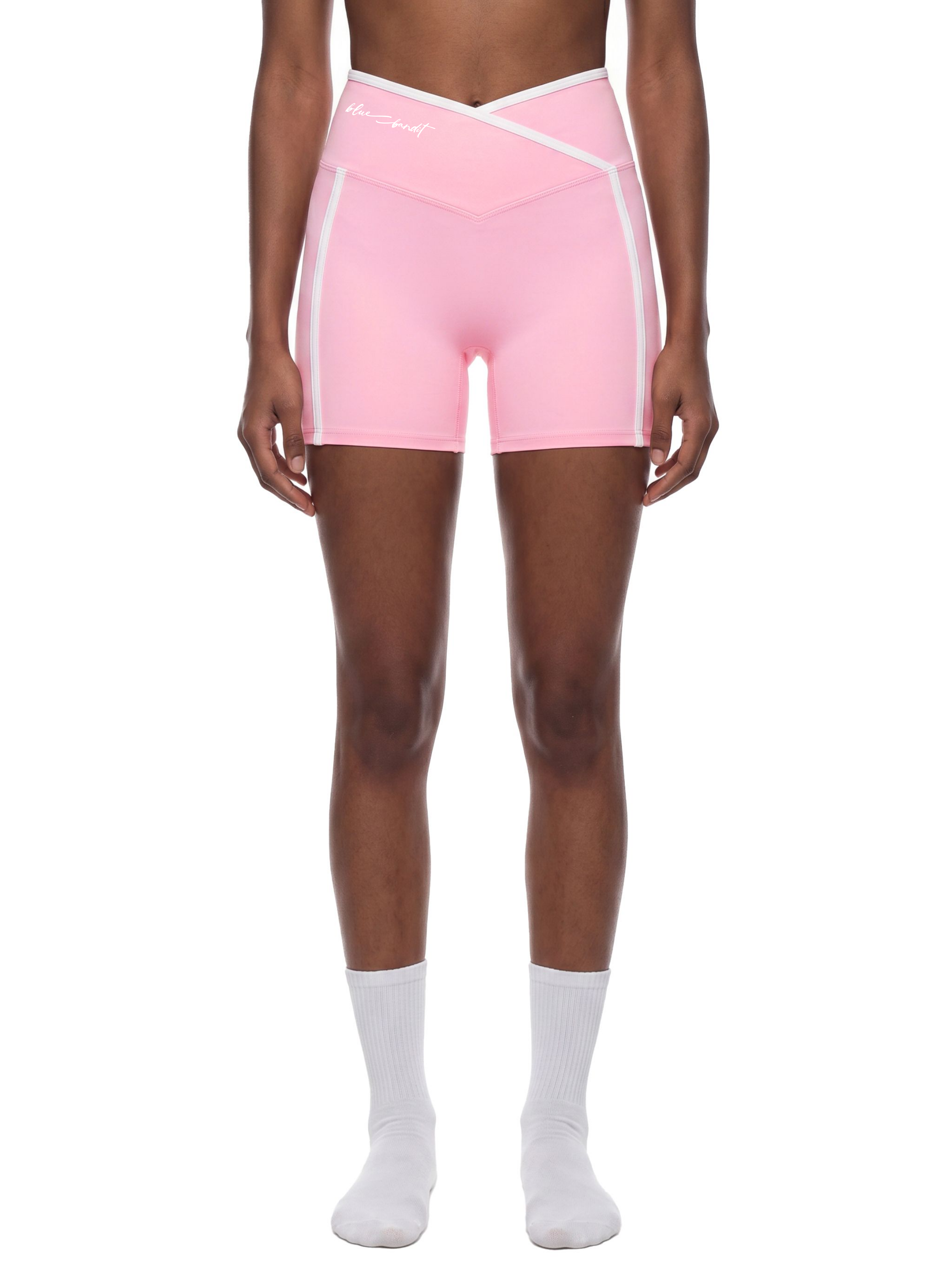 Striped High Rise Training Shorts