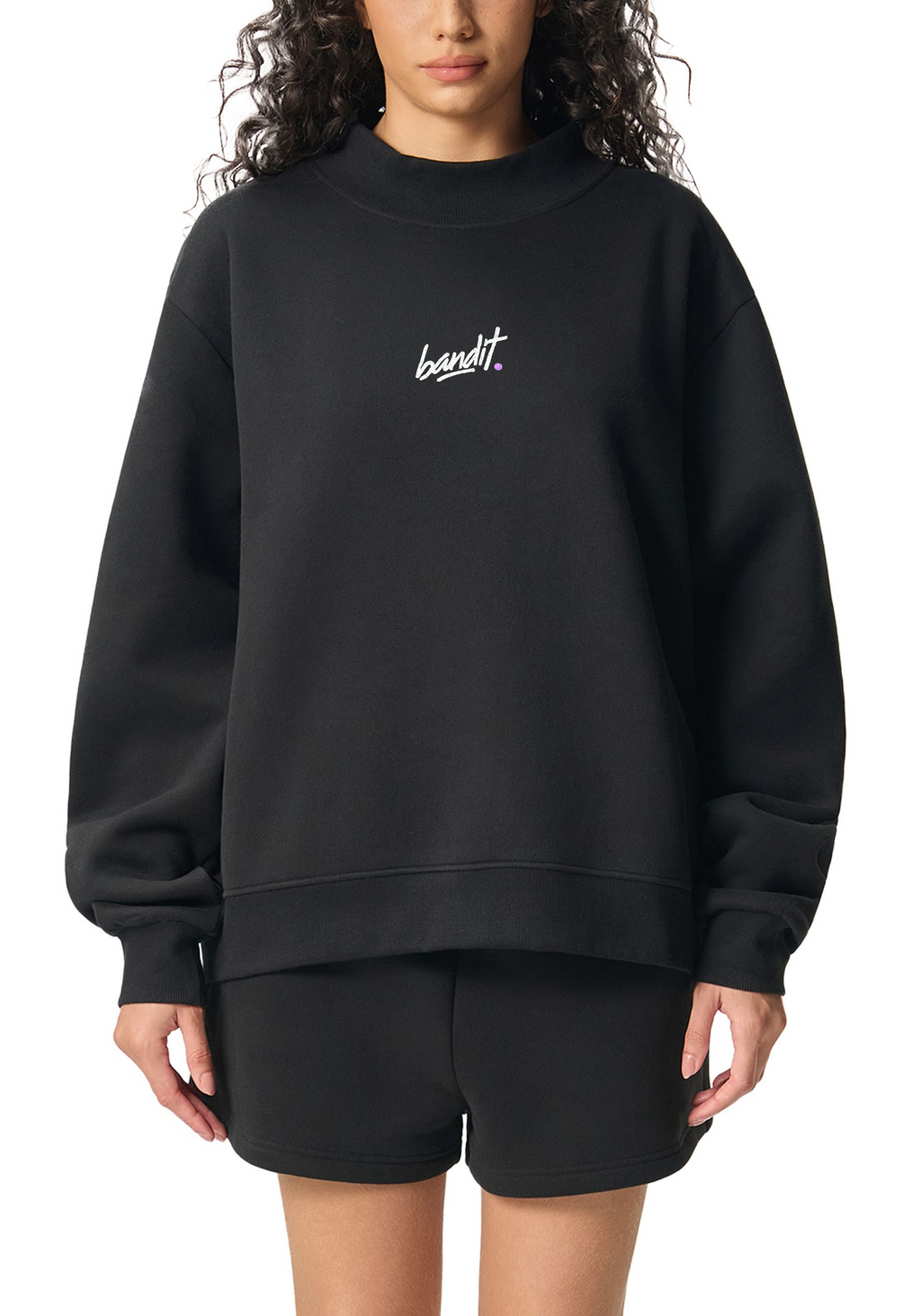 Women’s Fleece Mock-Neck Bandit Sweatshirt - Sweatshirt -