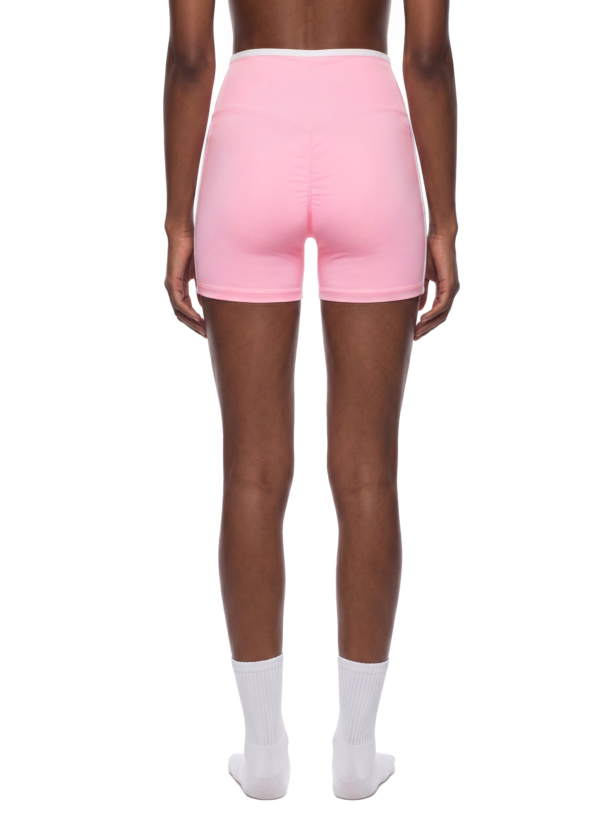 Striped High Rise Training Shorts