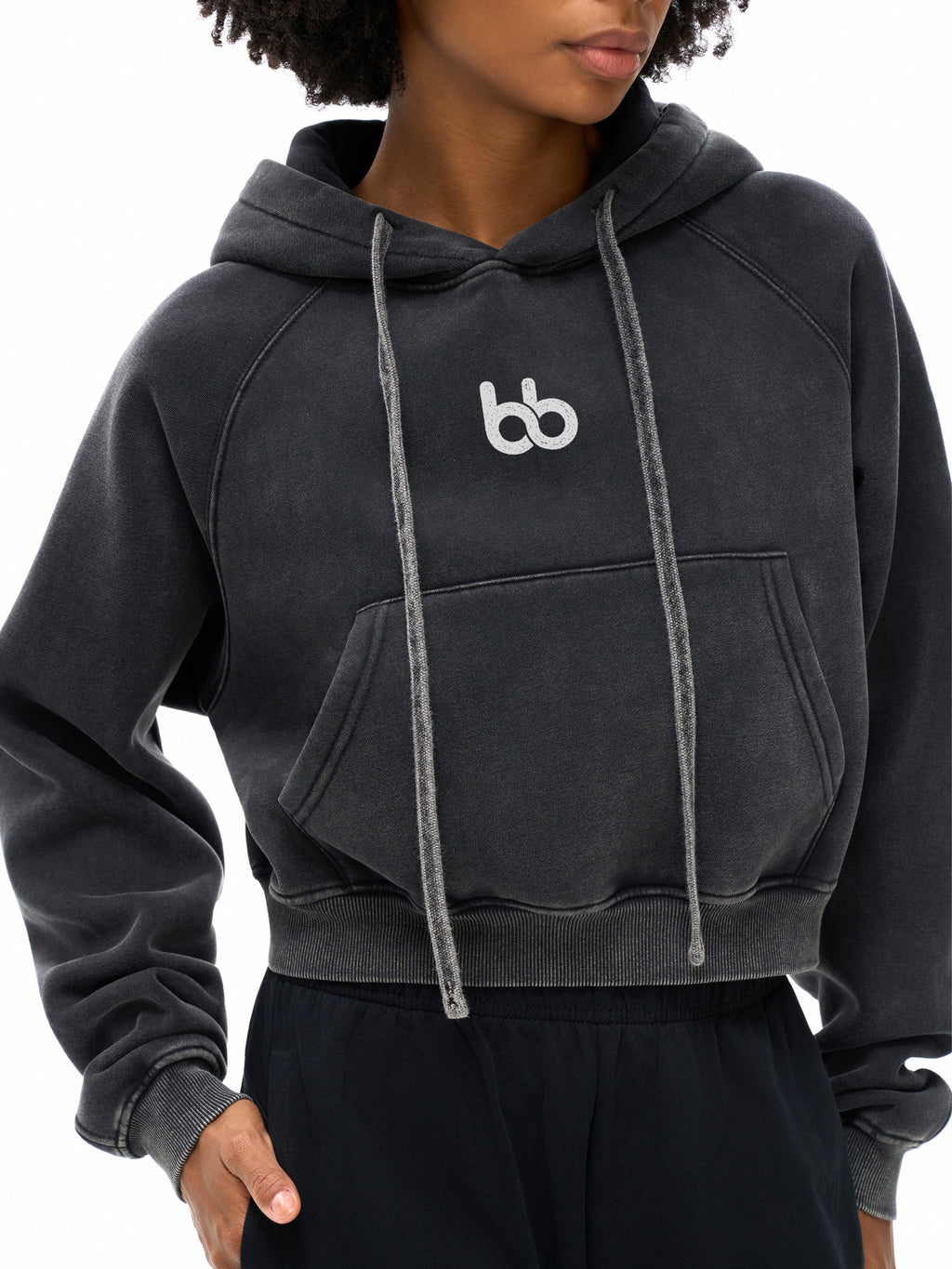 Women's Birdie Brain Vintage Cropped Hoodie