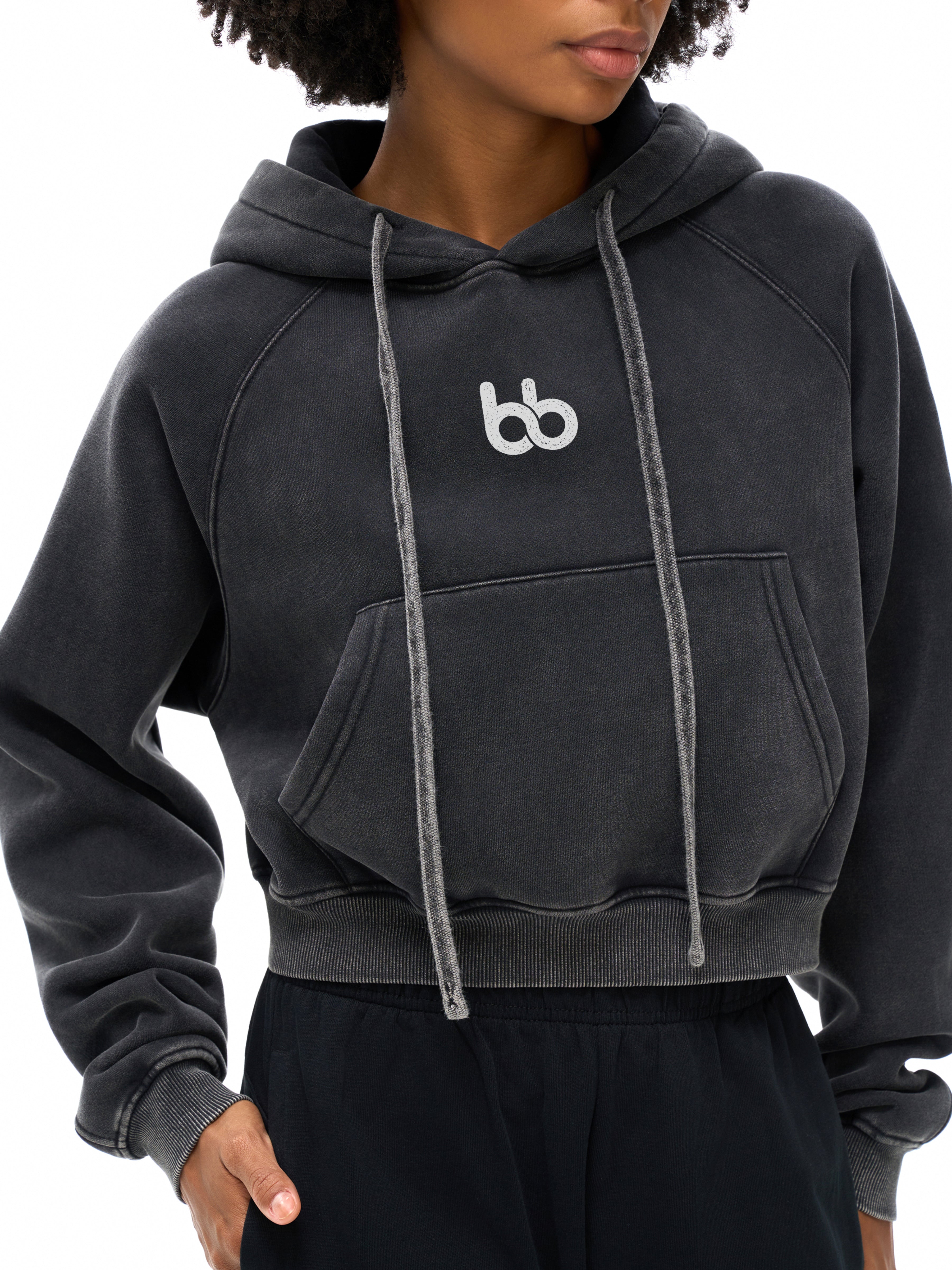 Women's Birdie Brain Vintage Cropped Hoodie