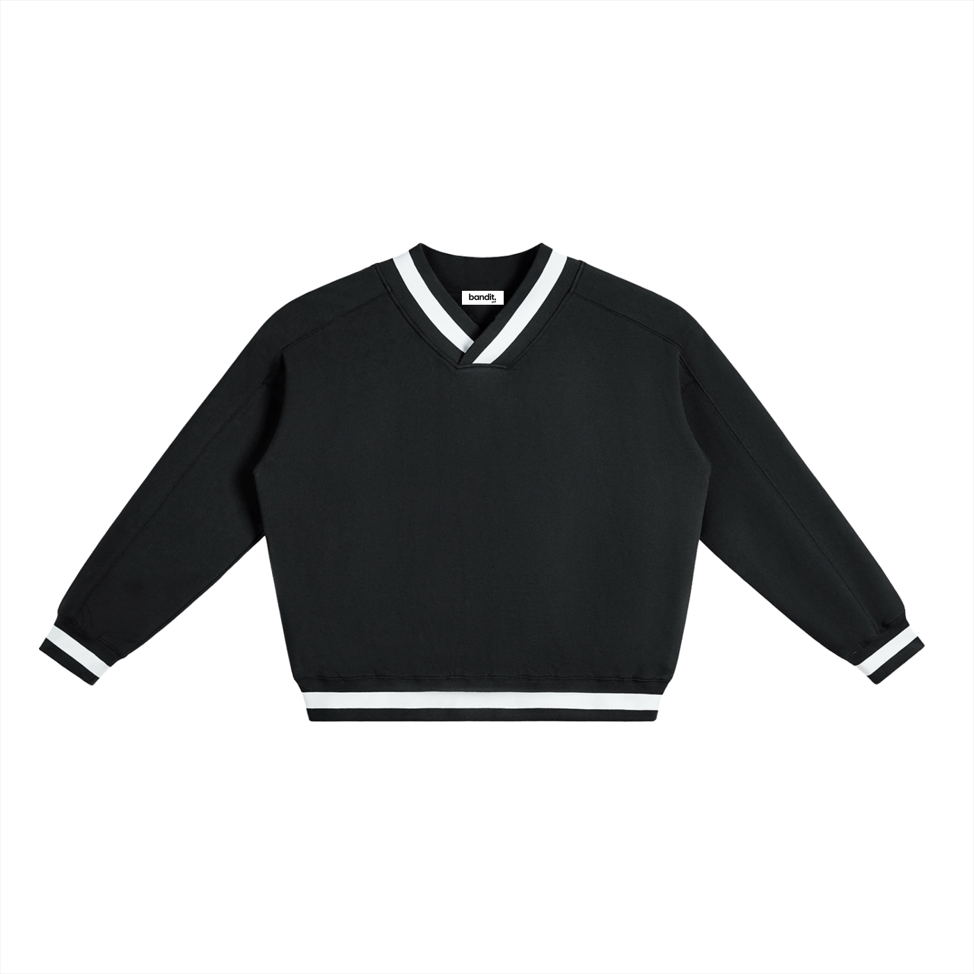 Below Par Contrast Collar Boxy Cropped Sweatshirt