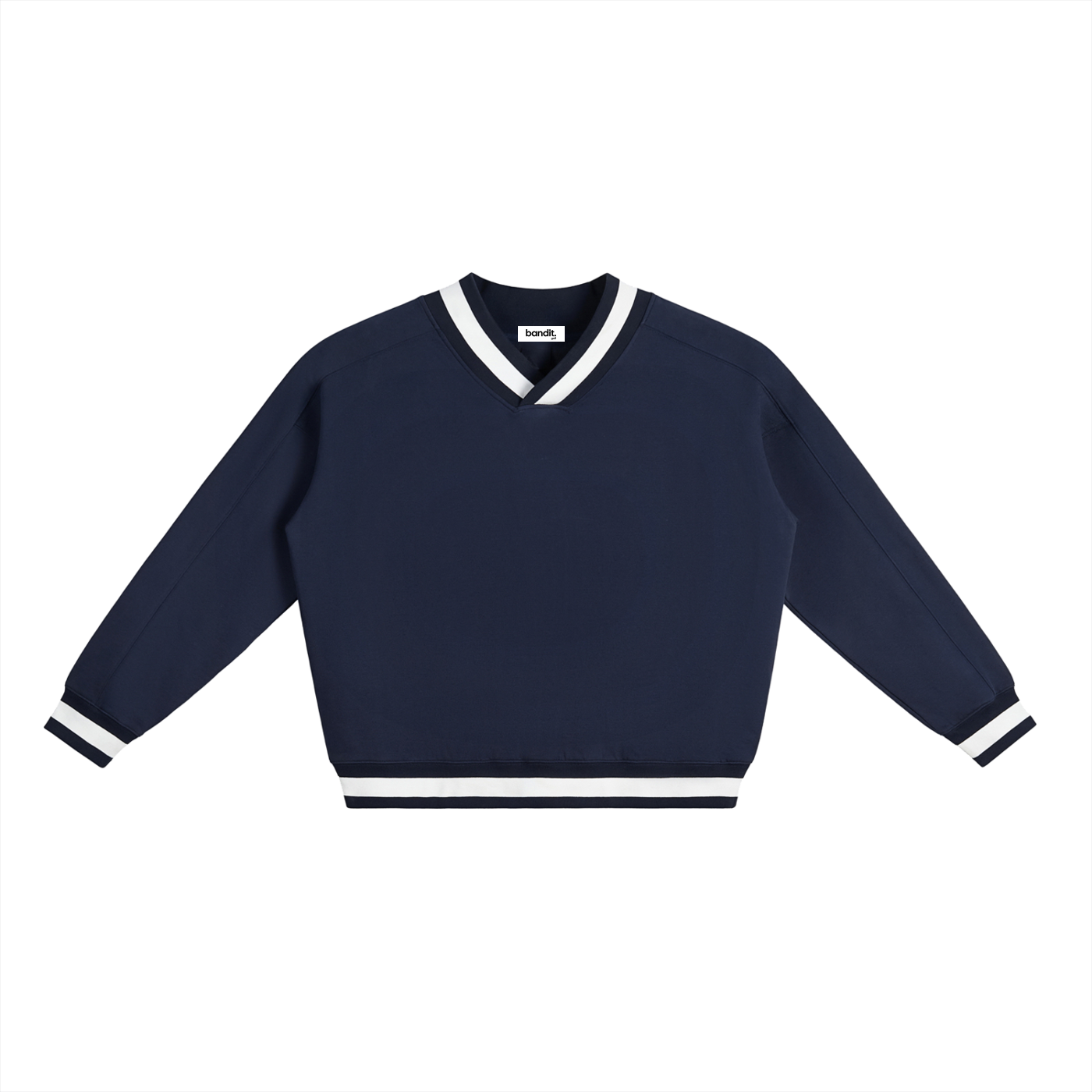 Below Par Contrast Collar Boxy Cropped Sweatshirt