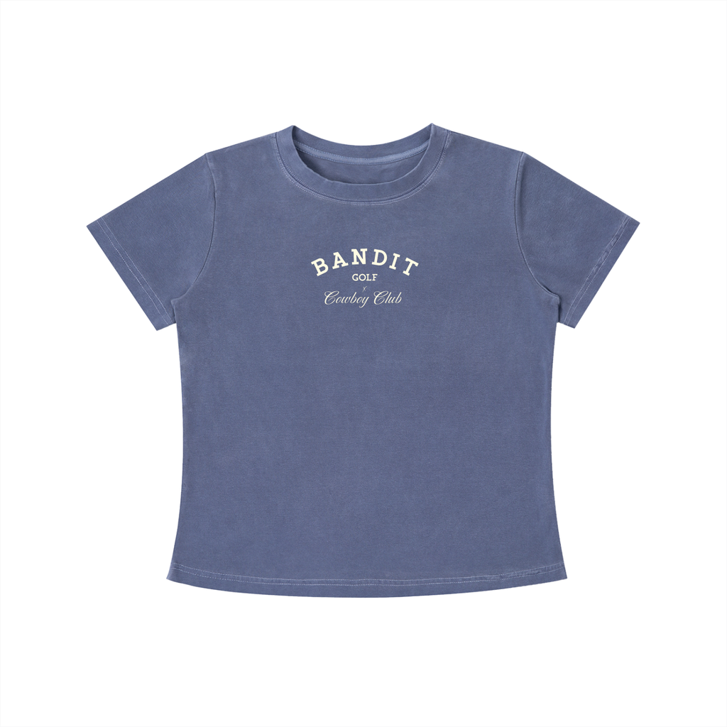 Women's Bandit Golf & Cowboy Club Vintage Wash Slim Fit Tee - T-Shirt - Navy Blue
