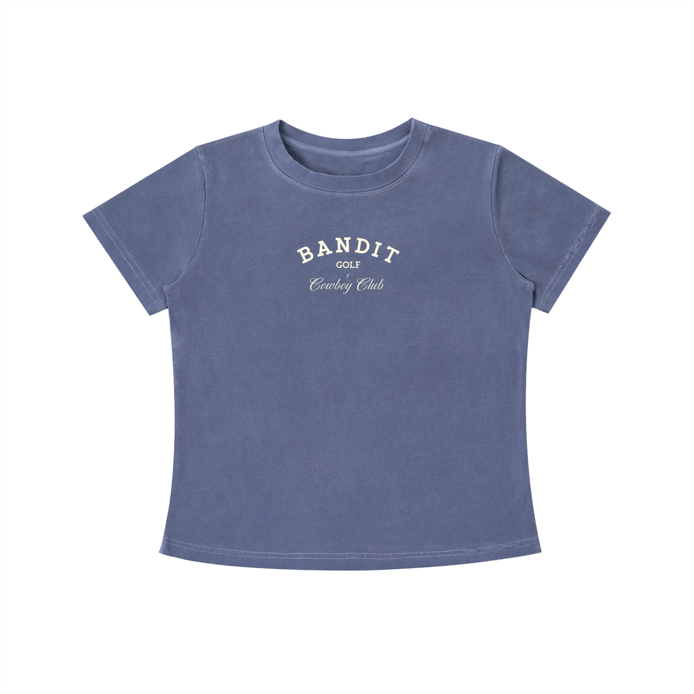 Women's Bandit Golf & Cowboy Club Vintage Wash Slim Fit Tee - T-Shirt - Navy Blue