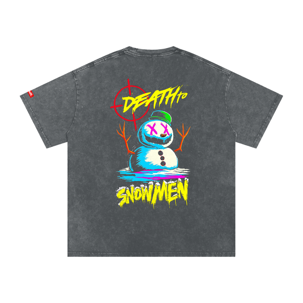 Death to Snowmen Snow Washed T-Shirt - T-Shirt -