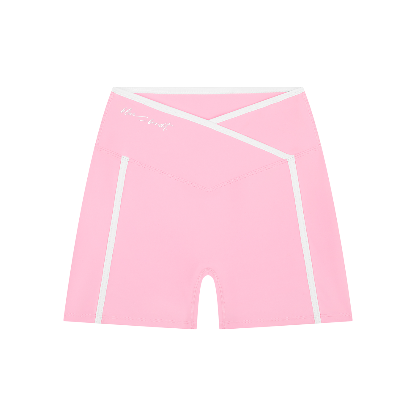 Striped High Rise Training Shorts - - Light Pink
