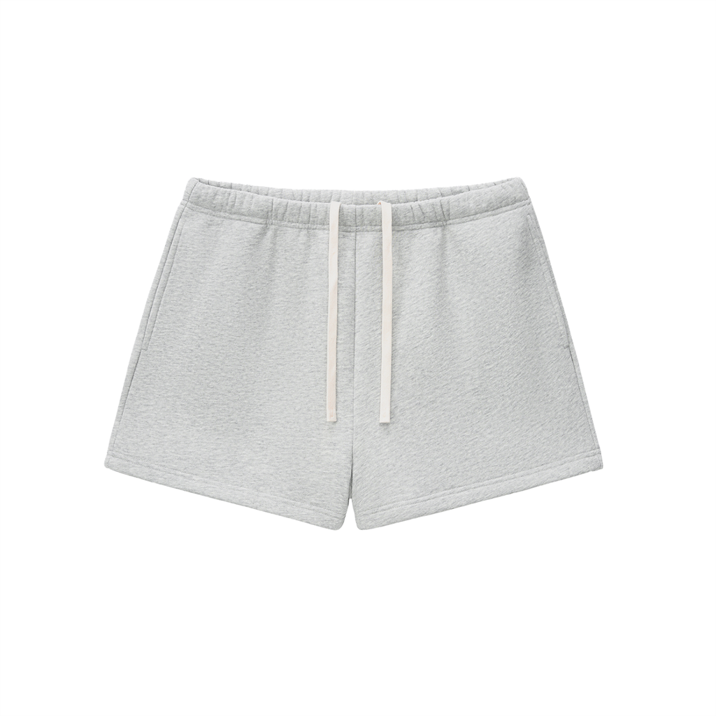 Essential Fleeced Drawstring Sweatshorts - Shorts - Flower Gray