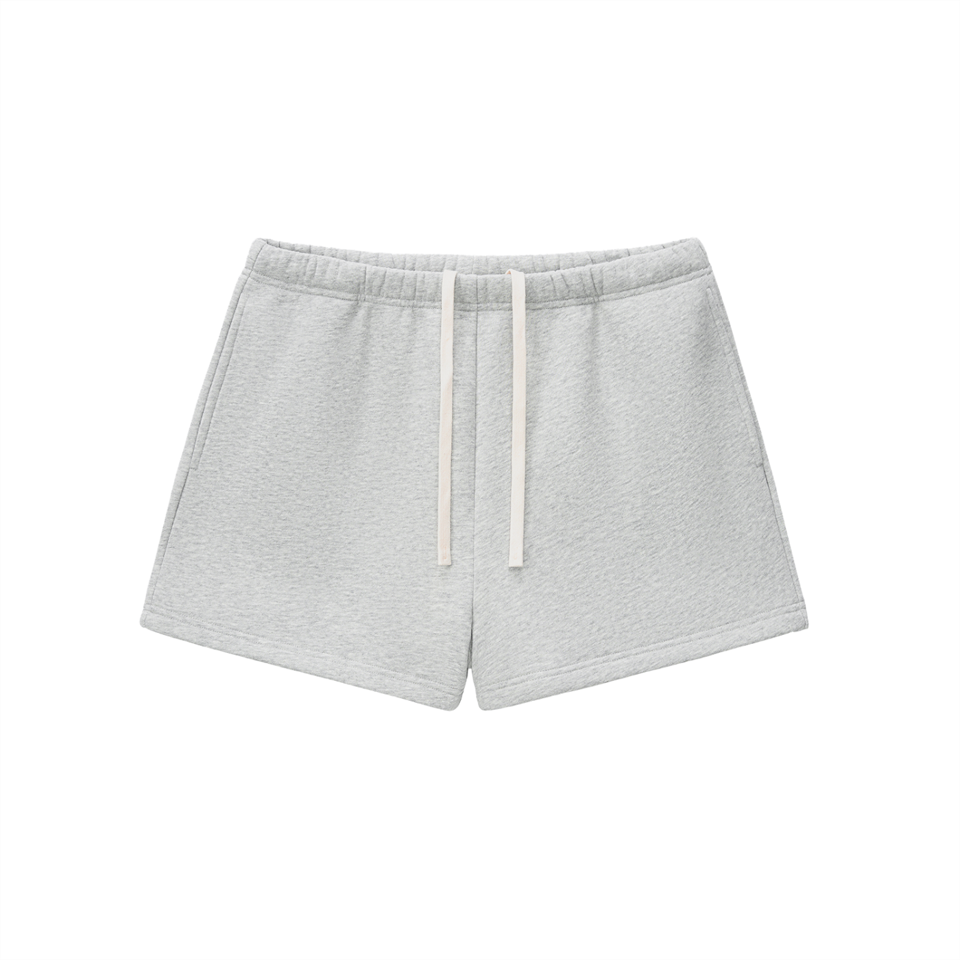 Essential Fleeced Drawstring Sweatshorts - Shorts - Flower Gray