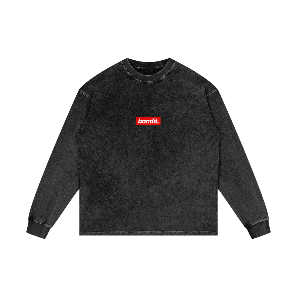 Subpar Lifestyle Acid Washed Long Sleeve Golf Tee - Long Sleeve - Black Beauty
