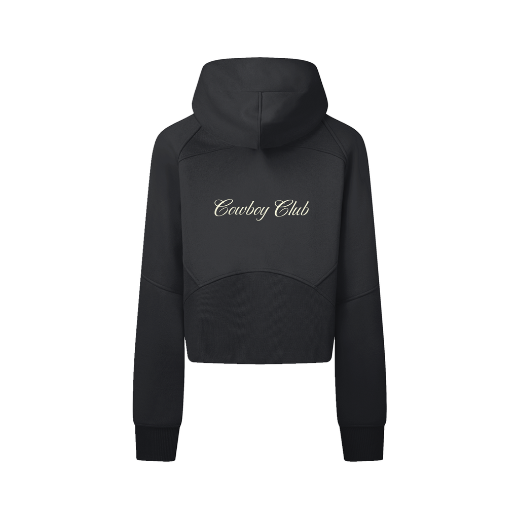 Women's Cowboy Club Cropped Full-Zip Hoodie - Hoodie -