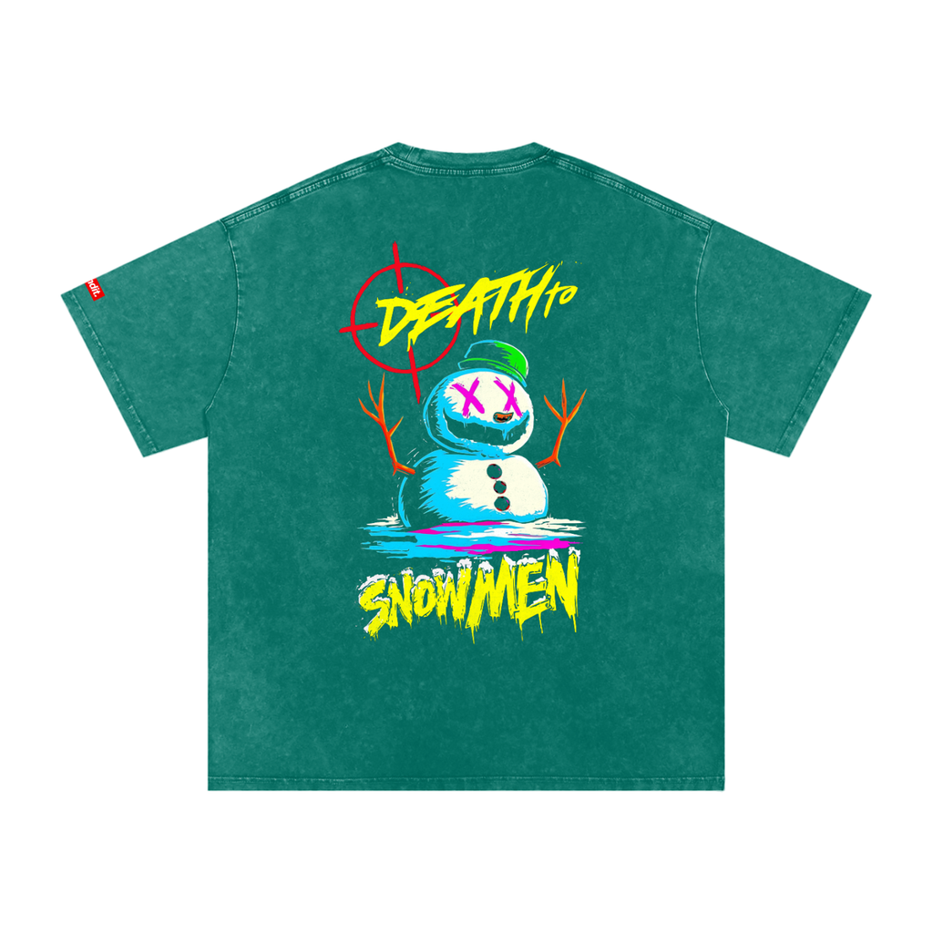 Death to Snowmen Snow Washed T-Shirt - T-Shirt -
