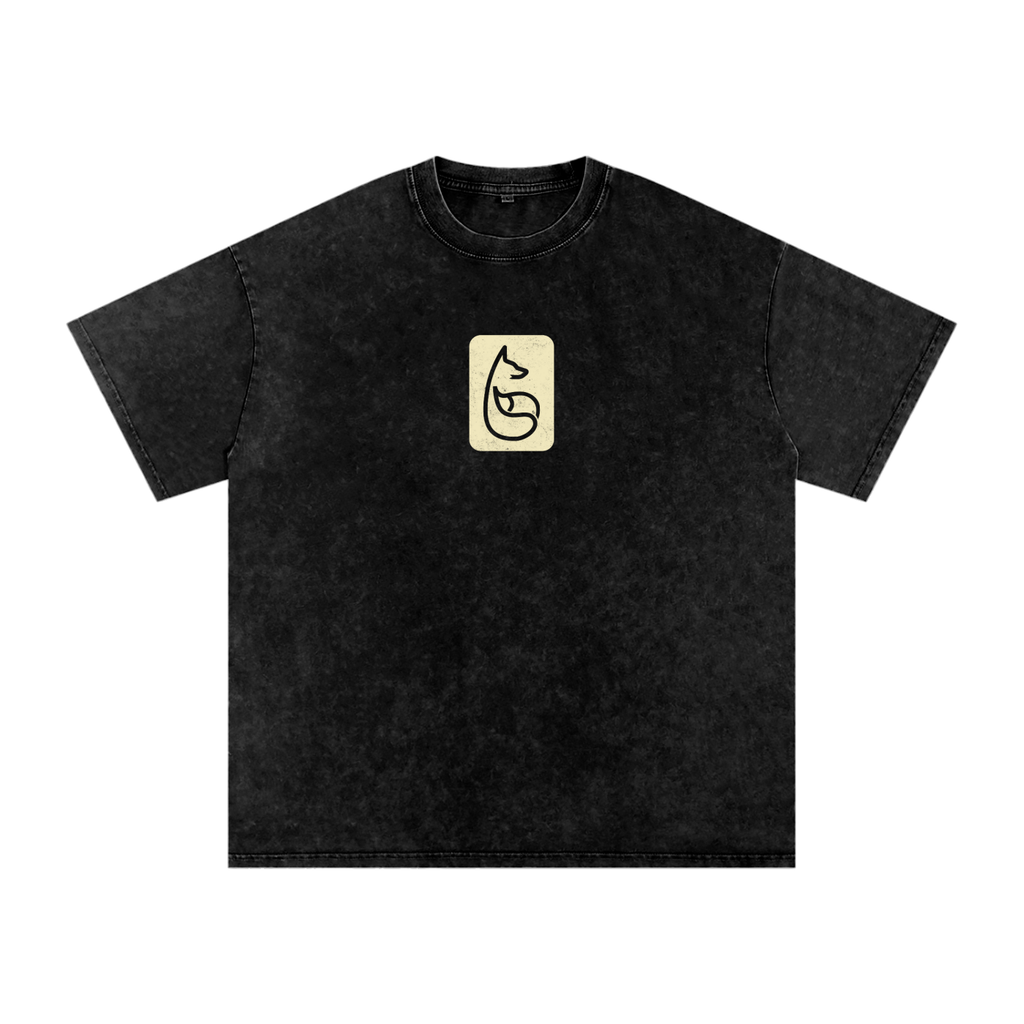 Cooked Acid Washed Relaxed T-Shirt - T-Shirt - Black