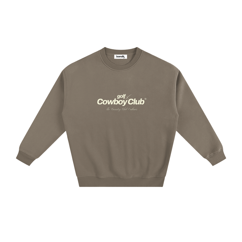 Country Club Outlaws Fleeced Sweatshirt - Sweatshirt - Gray Coffee