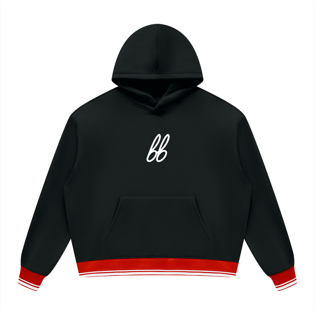 bb Ringer Hoodie - Hoodie - Black with Red