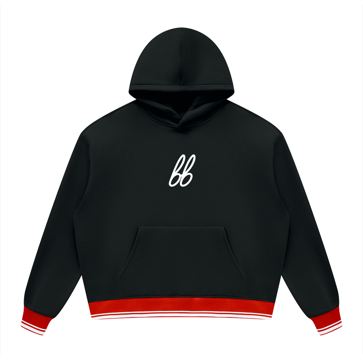 bb Ringer Hoodie - Hoodie - Black with Red