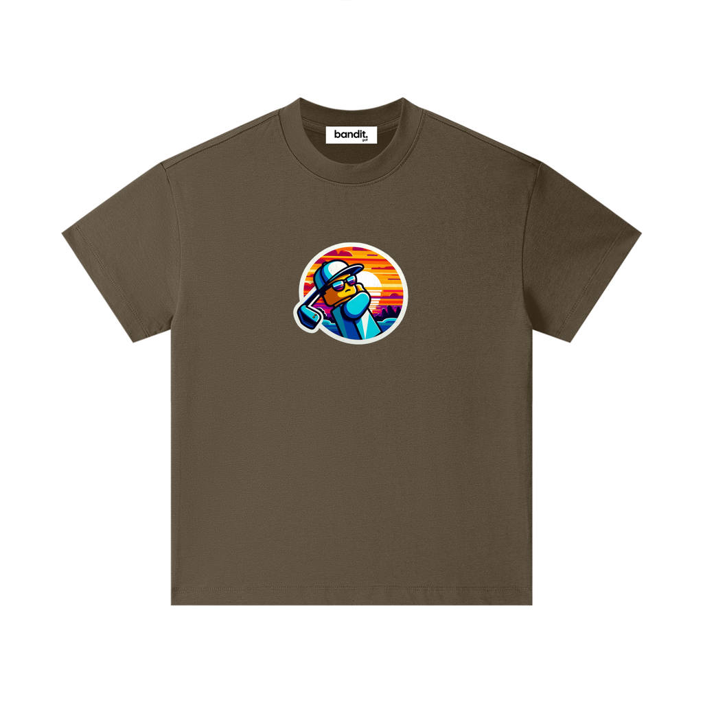 Sunset Golf Kids T-Shirt - - Brown