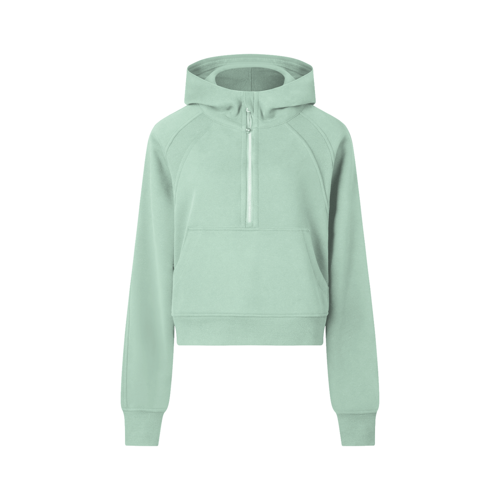 Women's Cropped Half-Zip Bandit Golf Hoodie - Hoodie - Green