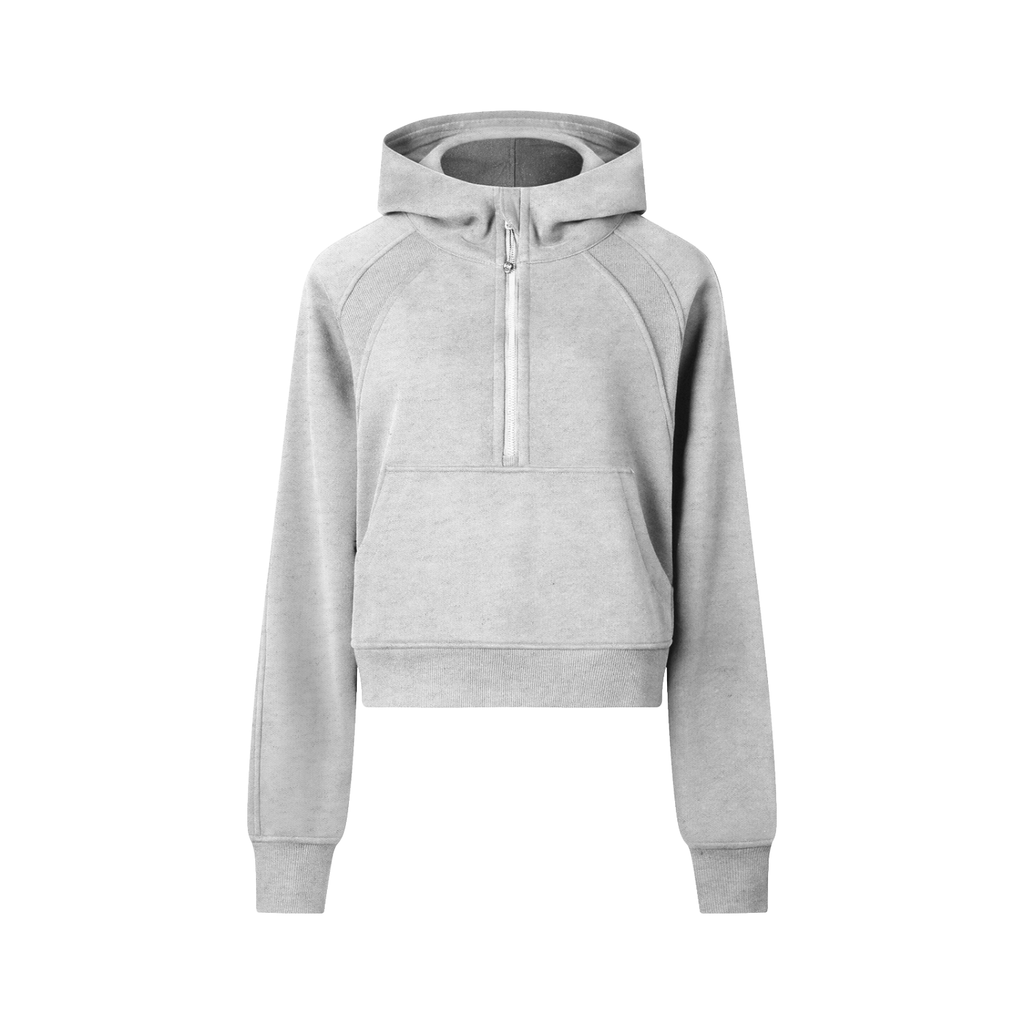 Women's Cropped Half-Zip Bandit Golf Hoodie - Hoodie - Cold Gray