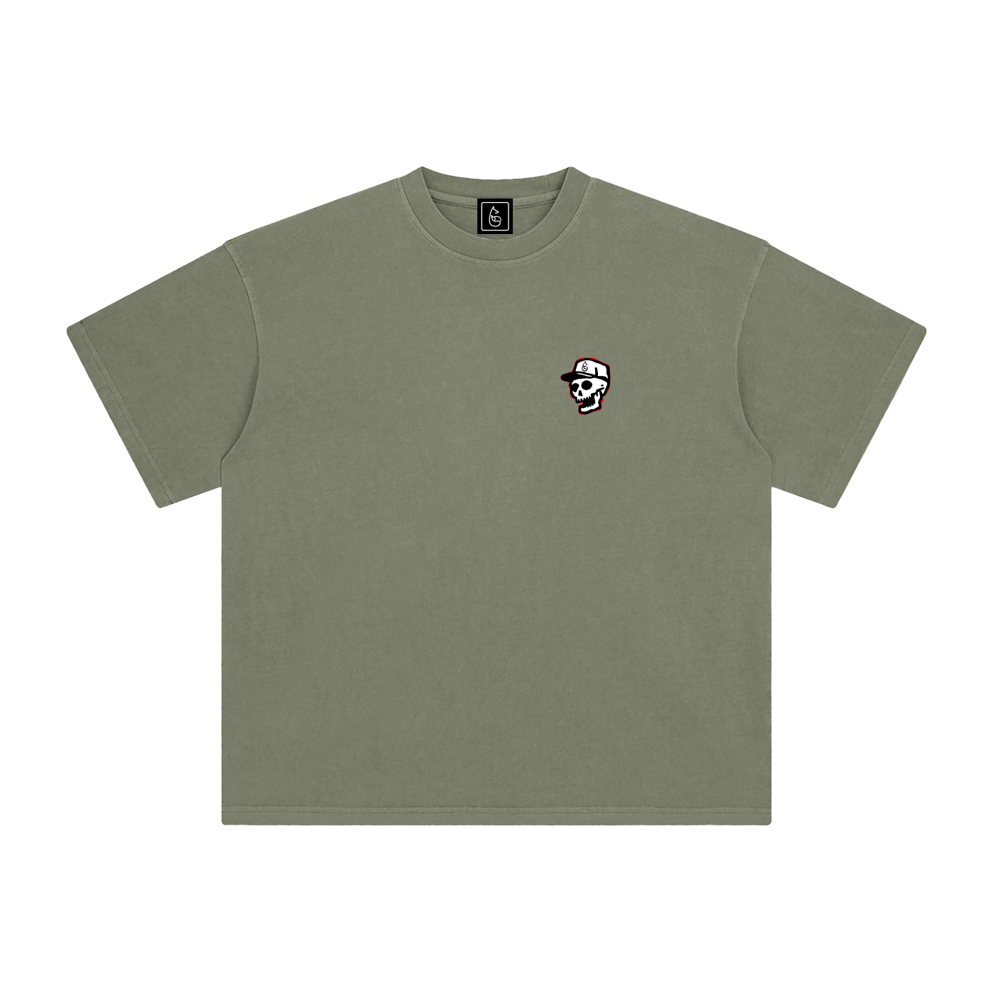 Skullmaster 2000 Enzyme Washed Golf Tee - T-Shirt - Gray Green