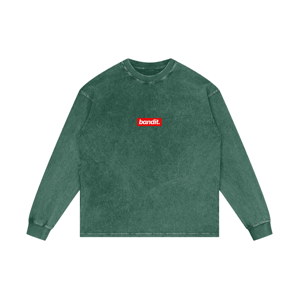 Subpar Lifestyle Acid Washed Long Sleeve Golf Tee - Long Sleeve - Dark Green