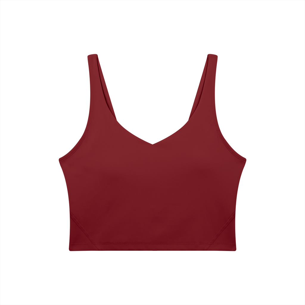 Women's V-Neck Bandit Golf & Cowboy Club Sports Bra - Sports Bra - Wine Red