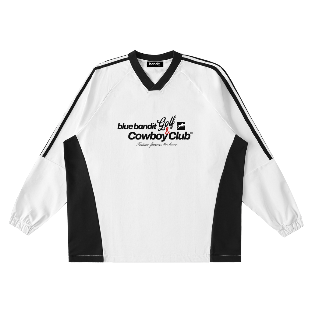 Golf & Cowboy Club Athletic Pullover - Pullover - White with Black