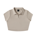 Women’s Interlock Lapel Golf Crop Top - Polo - Light Coffee
