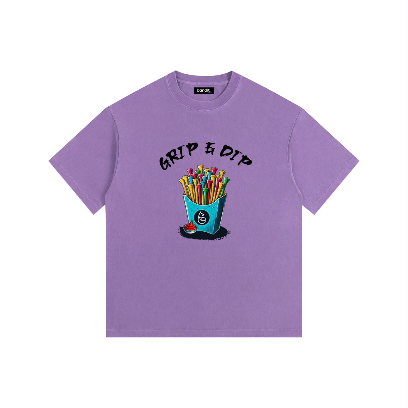 Grip It & Dip It Oversized Tee - T-shirt - Purple