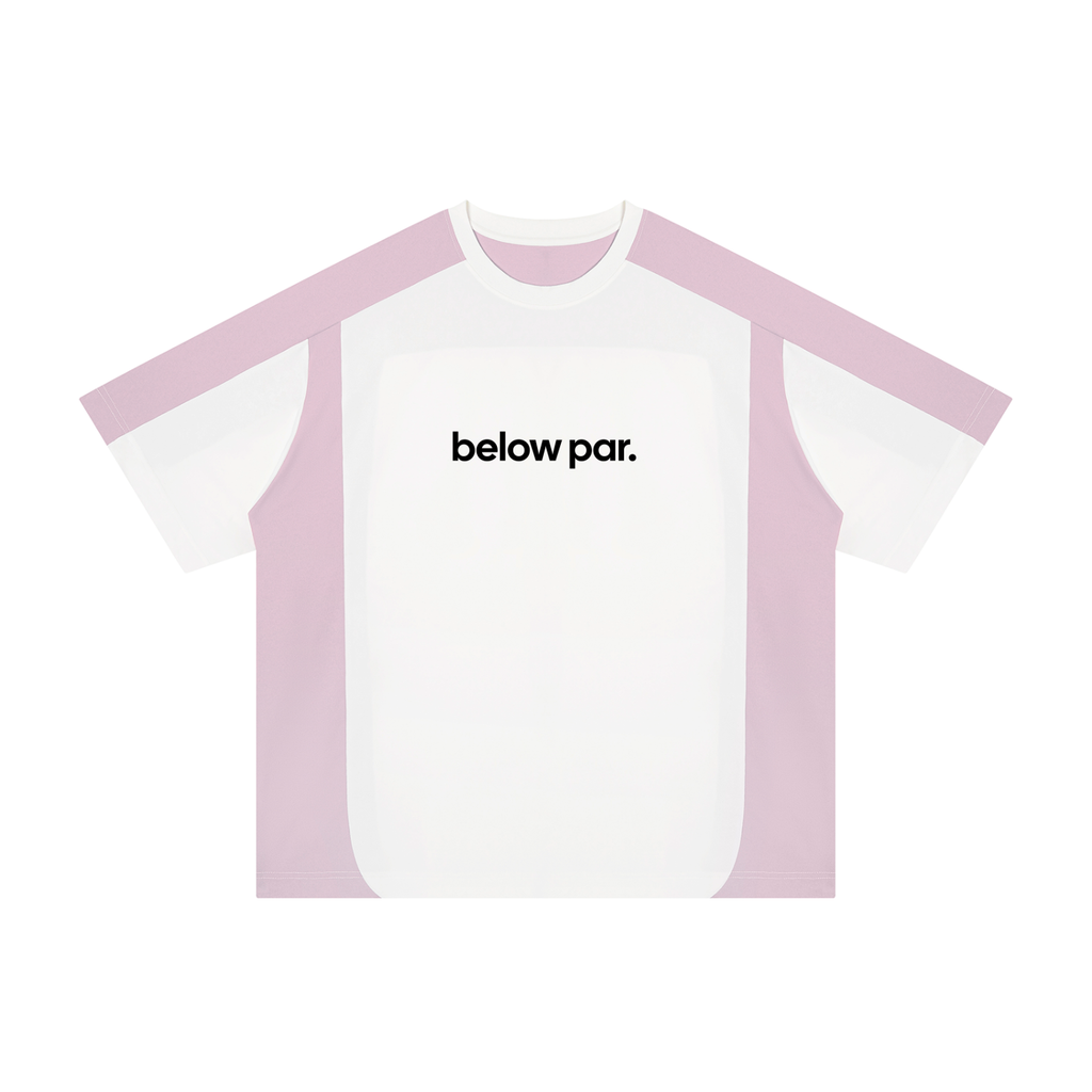 below par. Color Blocked Golf T-Shirt - T-Shirt - White with Purple