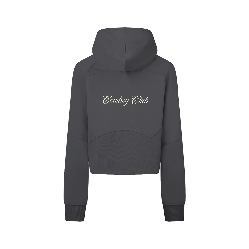 Women's Cowboy Club Cropped Full-Zip Hoodie - Hoodie -
