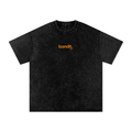 Acid Washed Relaxed Lucky Golf Tee - T-Shirt - Black