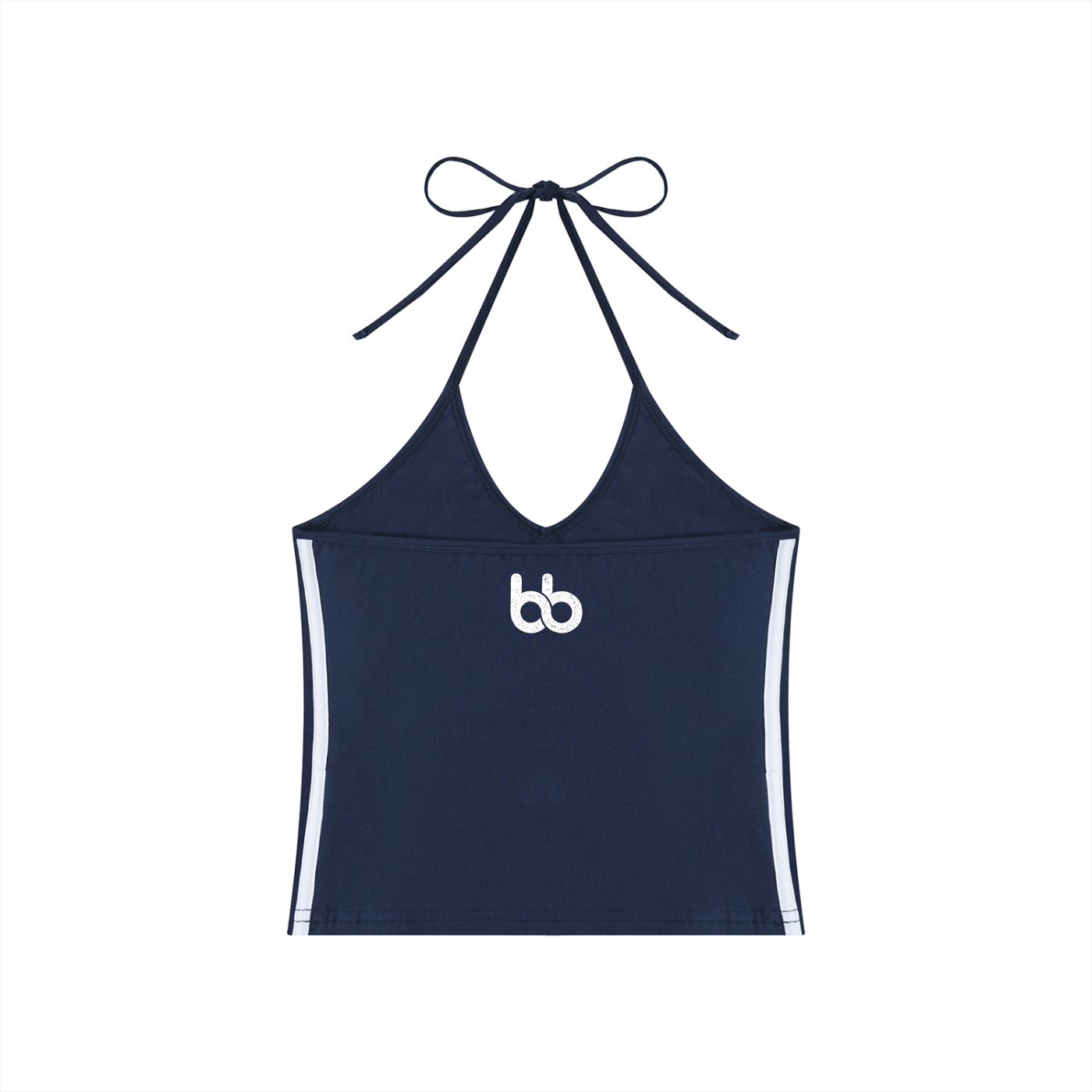 bb Halter Training Cropped Tank - - Navy Blue