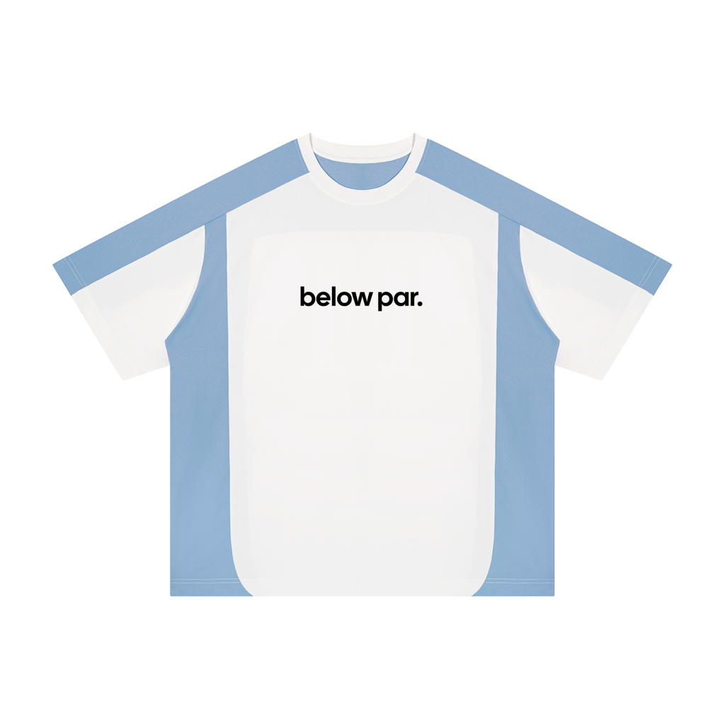 below par. Color Blocked Golf T-Shirt - T-Shirt - White with Blue