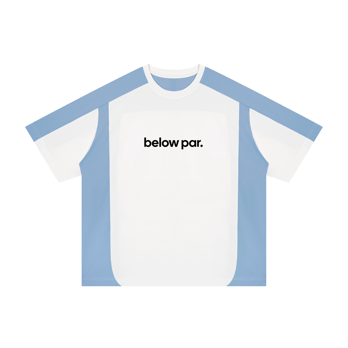 below par. Color Blocked Golf T-Shirt - T-Shirt - White with Blue