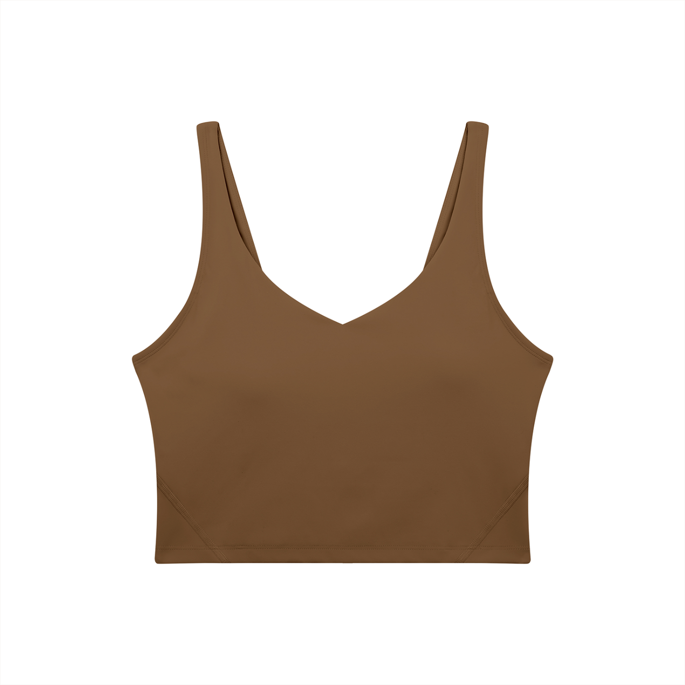 Women's V-Neck Bandit Golf & Cowboy Club Sports Bra - Sports Bra - Coffee