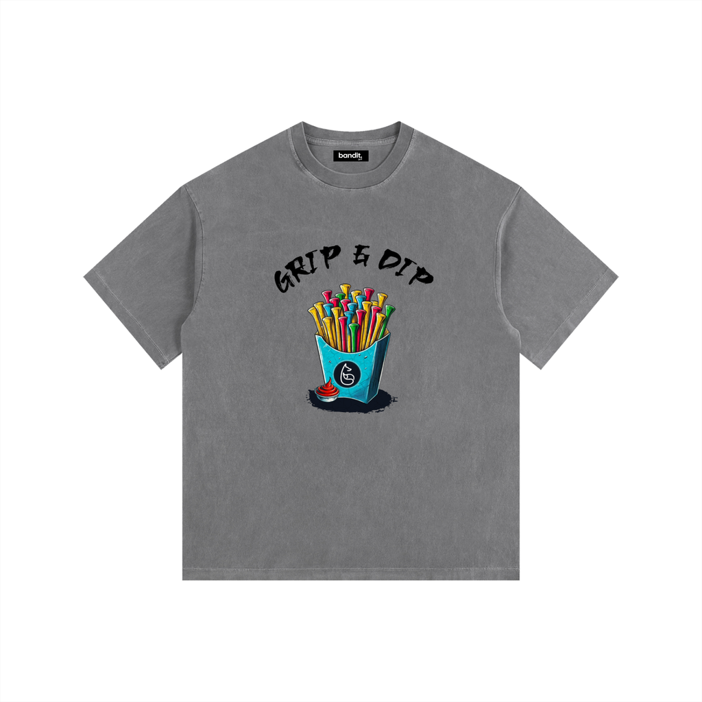 Grip It & Dip It Oversized Tee - T-shirt - Gray