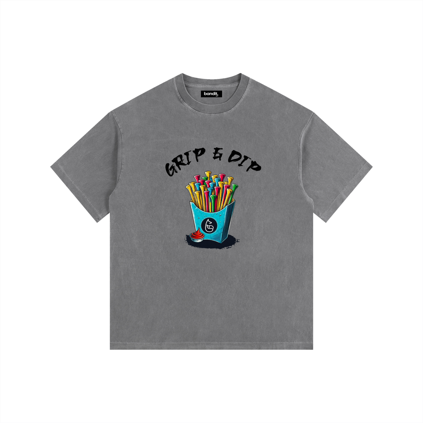 Grip It & Dip It Oversized Tee - T-shirt - Gray