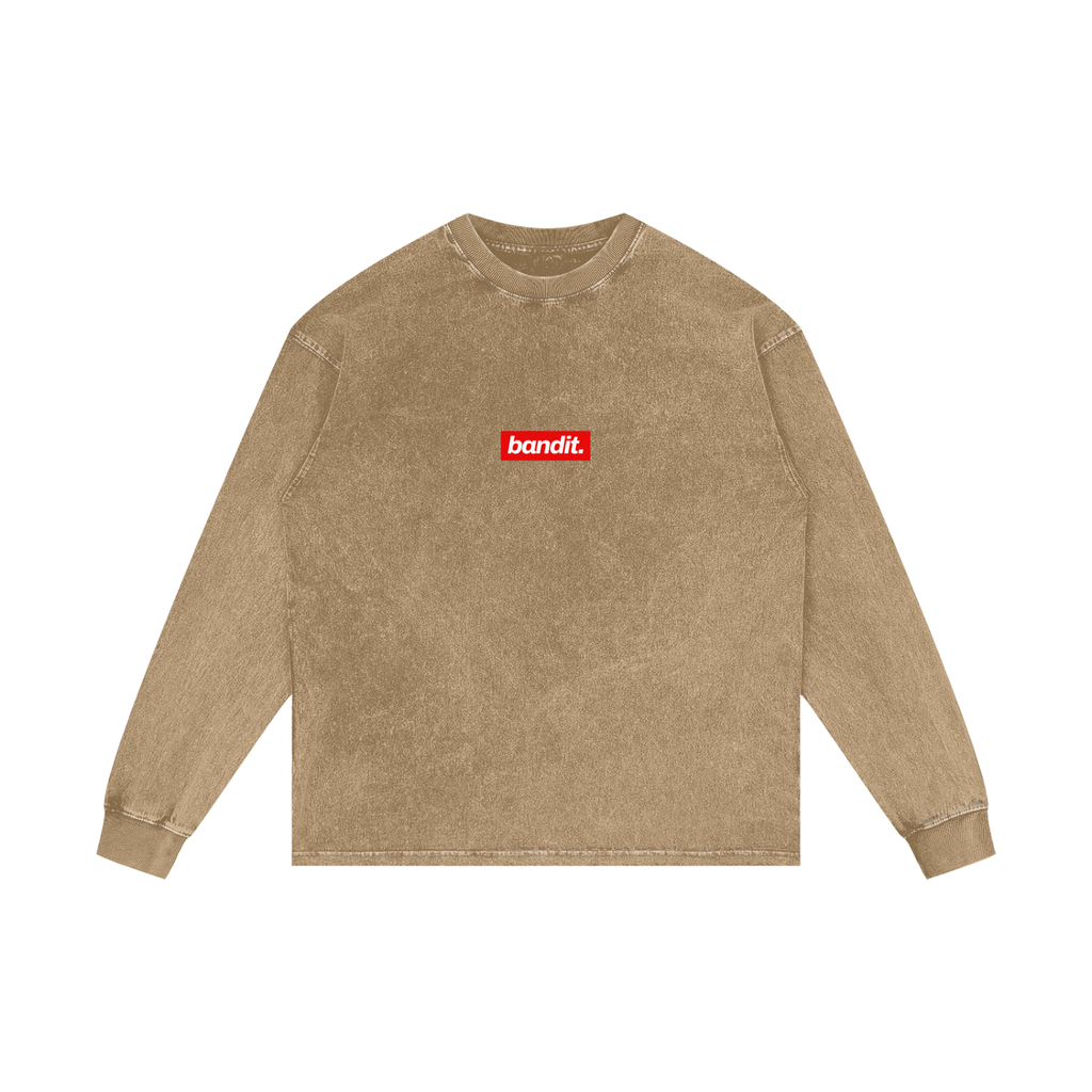 Subpar Lifestyle Acid Washed Long Sleeve Golf Tee - Long Sleeve - Honey Peach