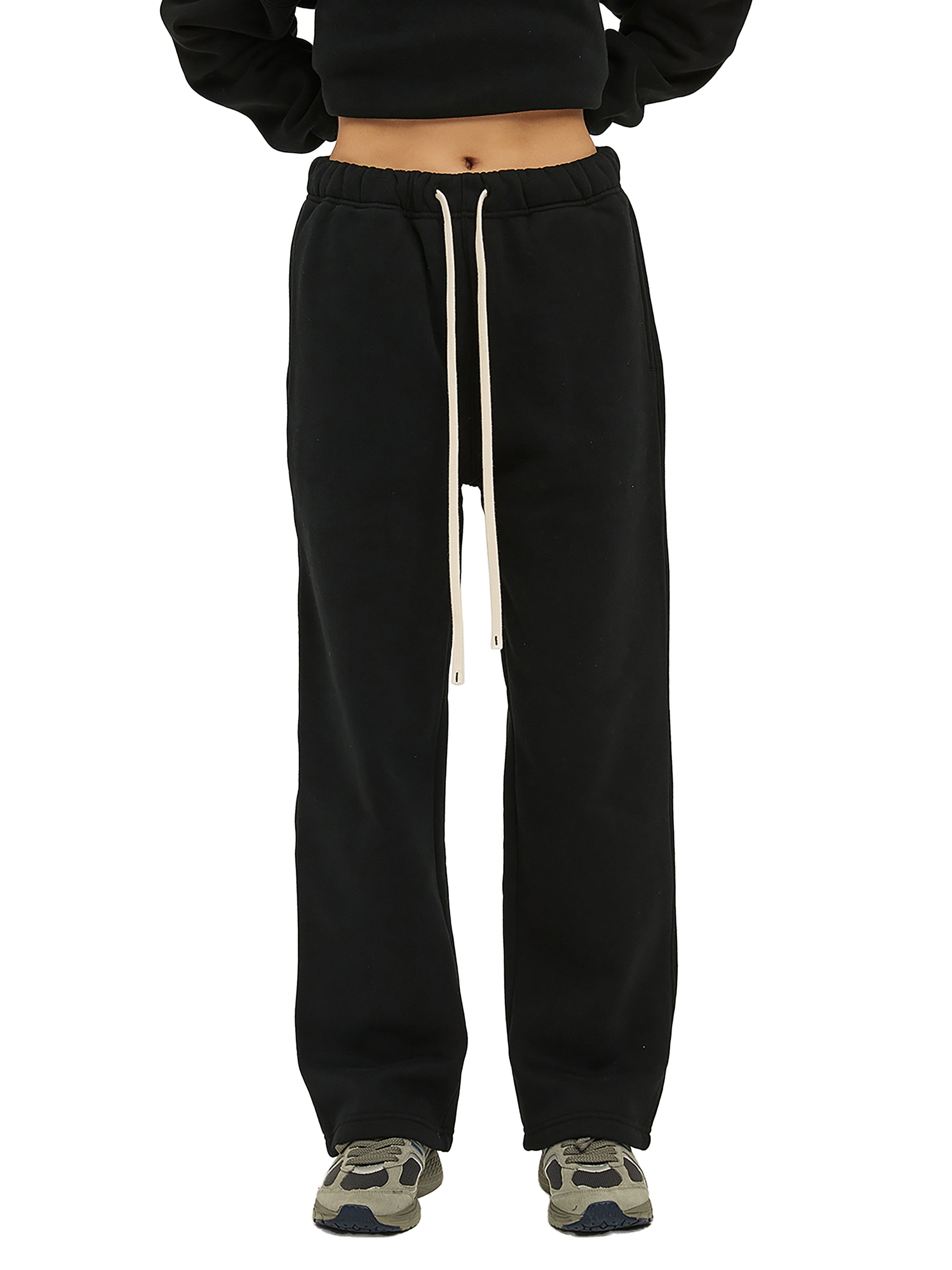 Cowboy Club Fleeced Straight Leg Pants - Sweatpants -