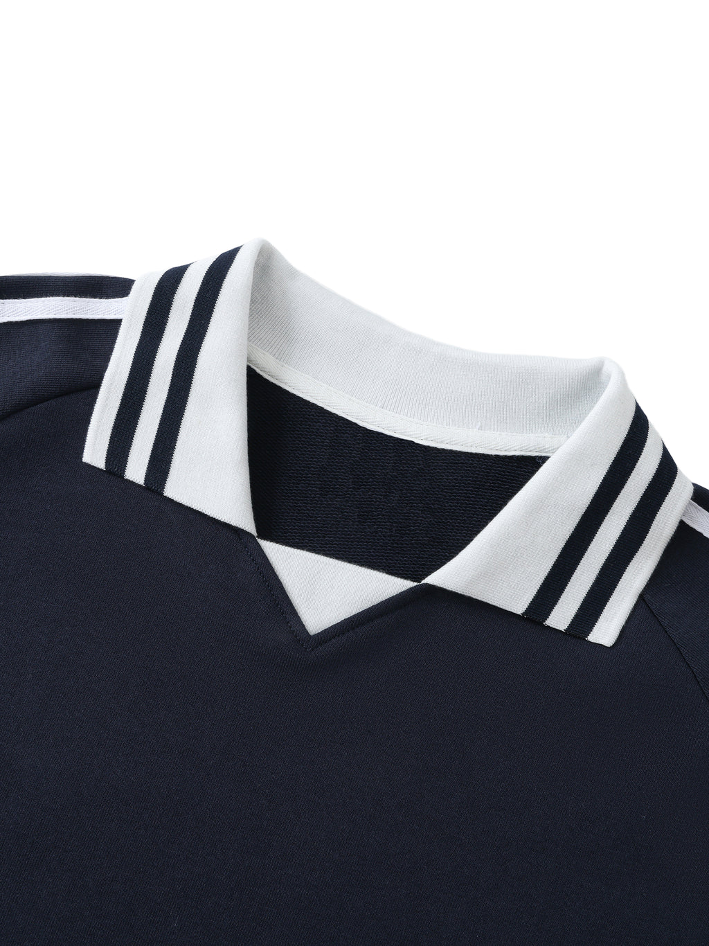 Striped Cowboy Club Lapel Collar Sweatshirt - Sweatshirt -
