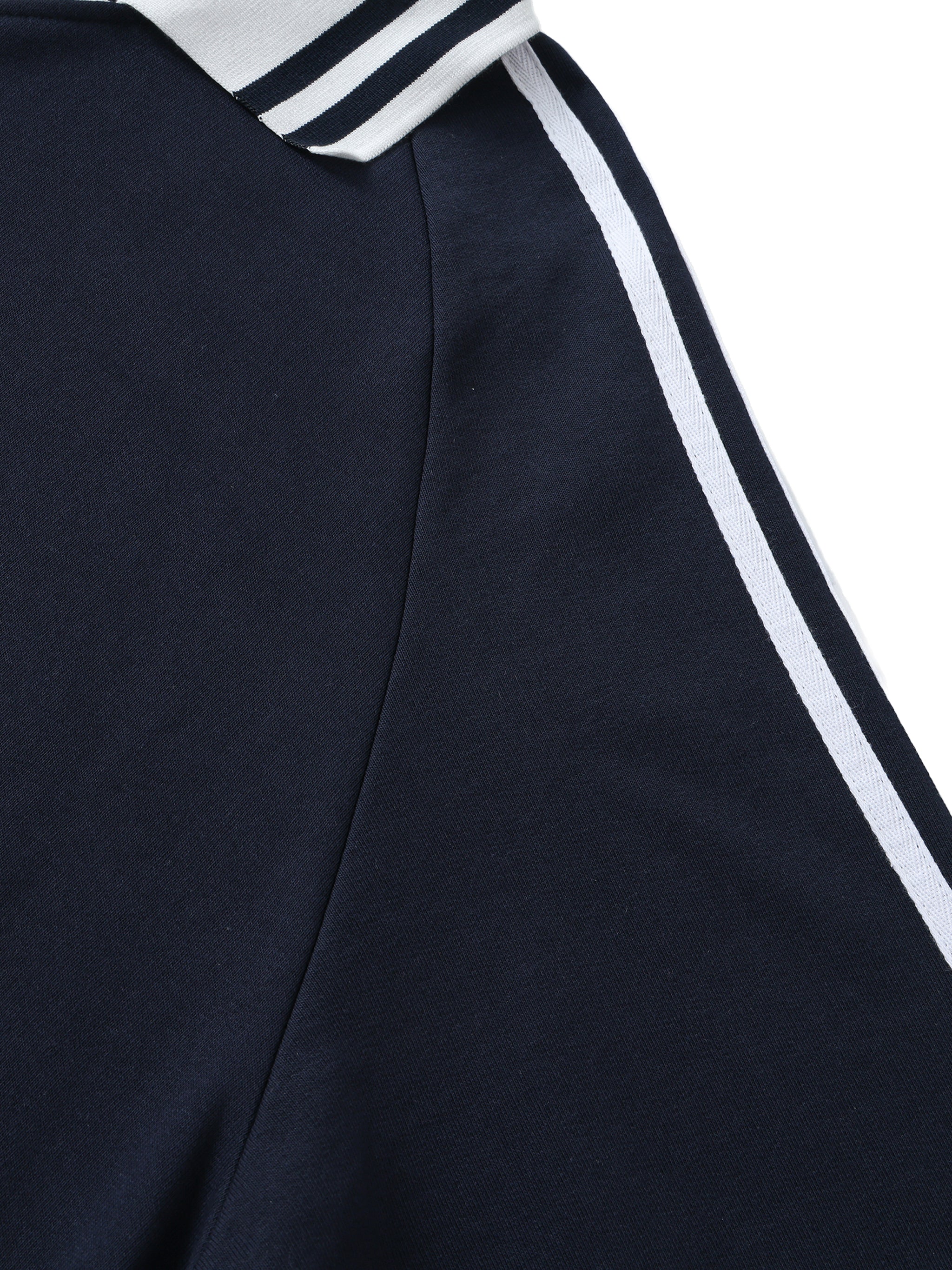 Striped Cowboy Club Lapel Collar Sweatshirt