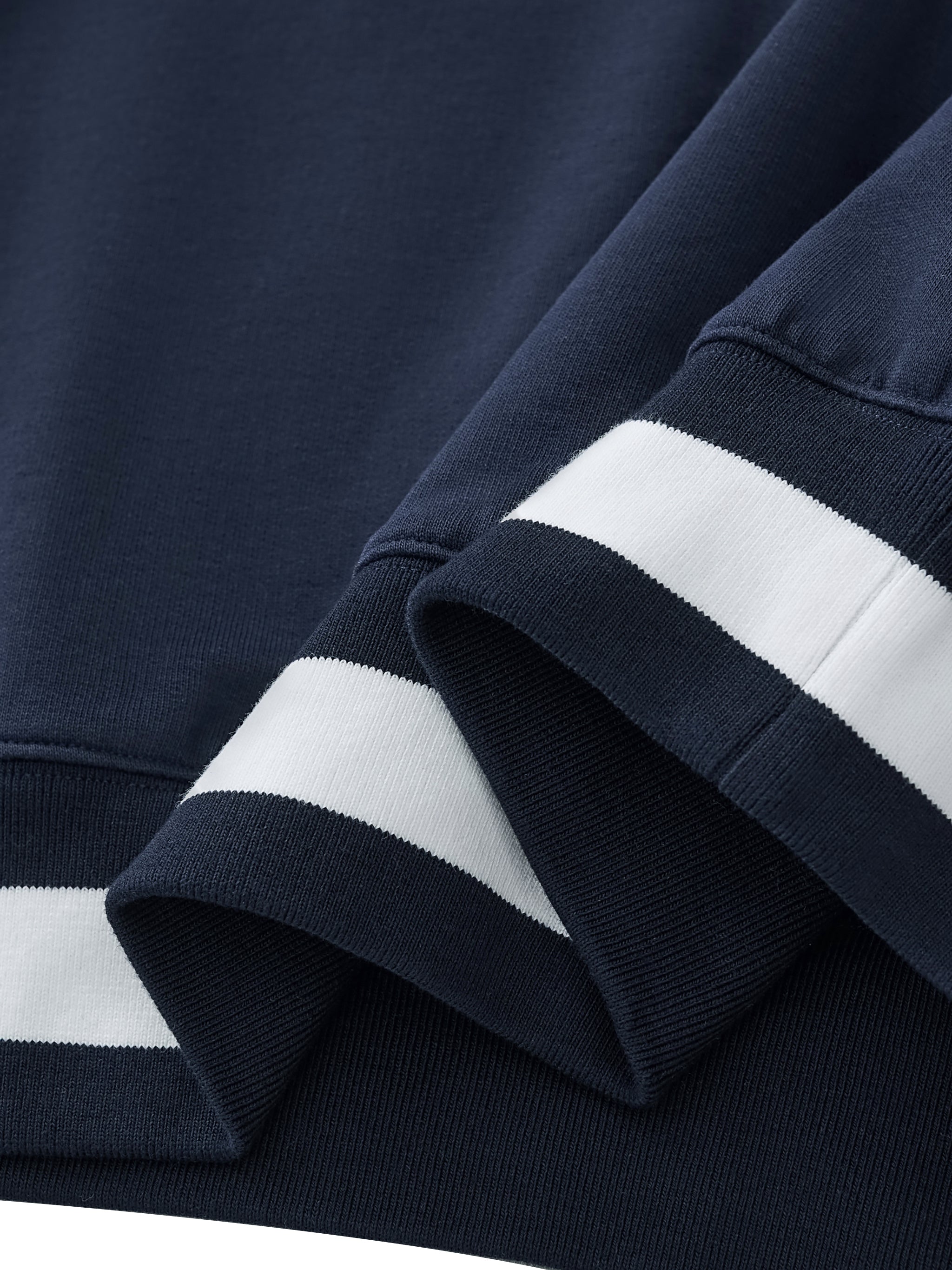 Below Par Contrast Collar Boxy Cropped Sweatshirt